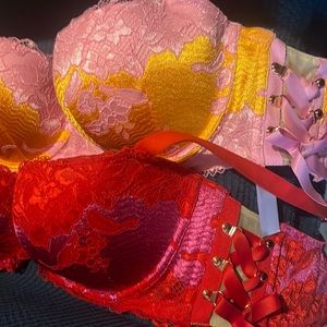 2 savage x fenty padded lace up one orange x pink, one pink x red. Size 40 C